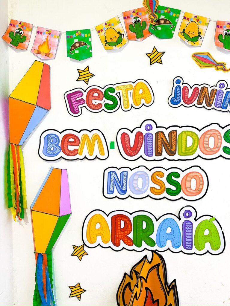 Painel festa junina Bem vindos ao nosso arraiá Lojinha Didaticalizando