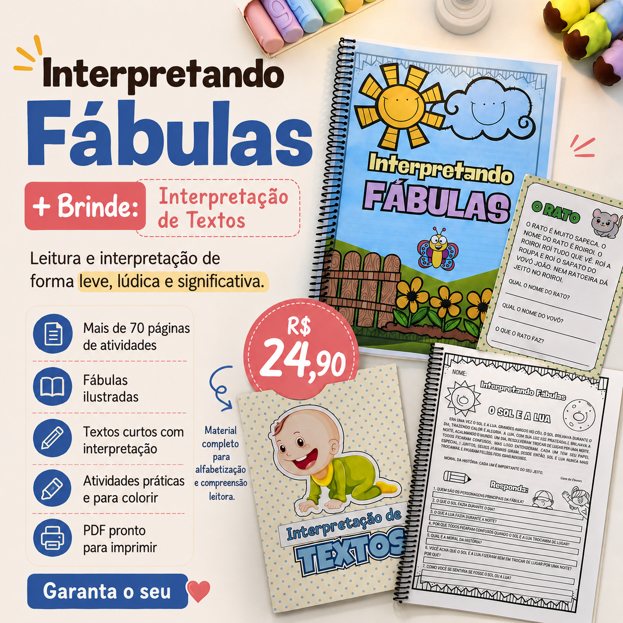 Interpretando Fábulas + Brinde: Interpretação de Textos