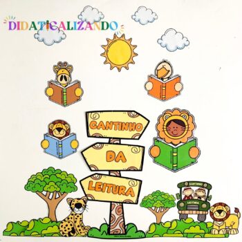 Cantinho da leitura - tema safari