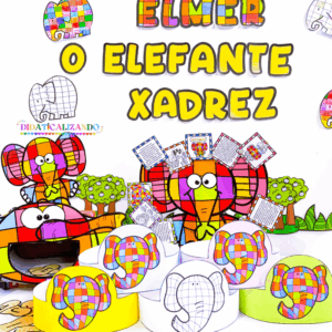 Elmer o Elefante Xadrez - Luva e atividades