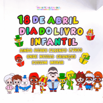 Painel Dia do Livro Infantil com lembrancinhas