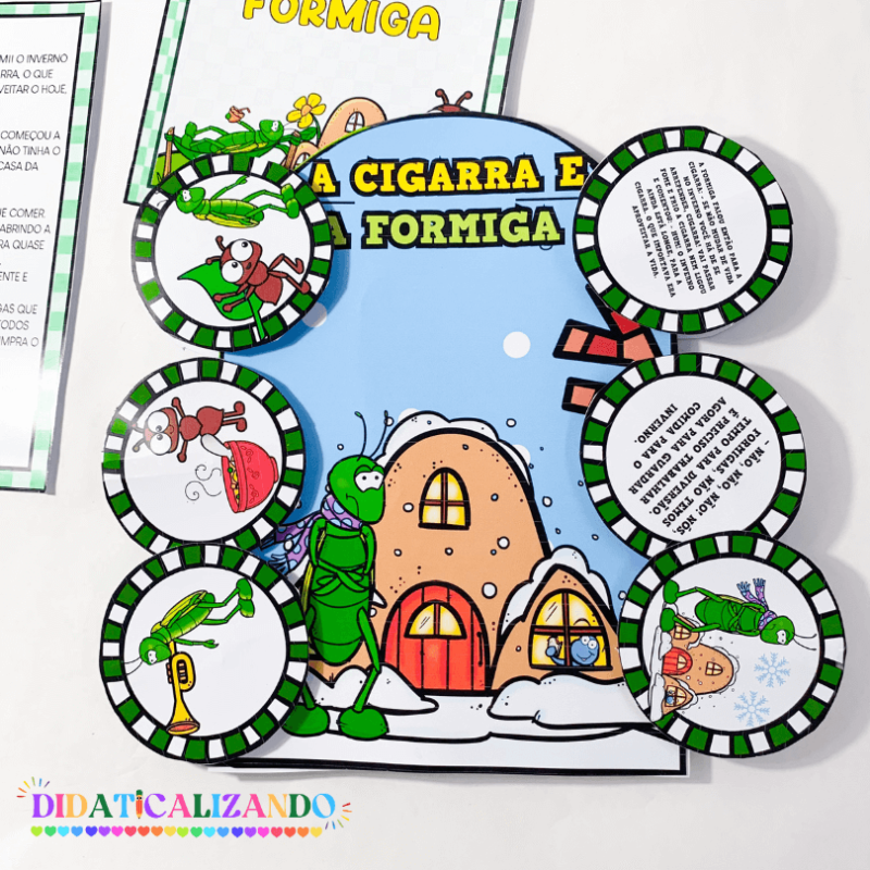 História na luva – A cigarra e a Formiga – Lojinha Didaticalizando