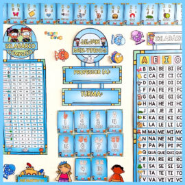 Kit organizaçao sala de aula - Tema: Fundo do mar