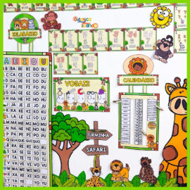 Kit organizaçao sala de aula - Tema: Safari