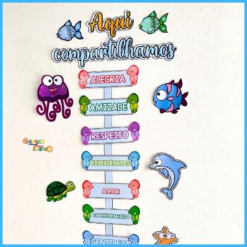 Painel para porta - Bem vindos - Fundo do Mar