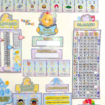 Kit Organização Sala de Aula - Tema: Ursinhos Carinhosos