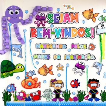 Painel bem-vindos - Fundo do mar
