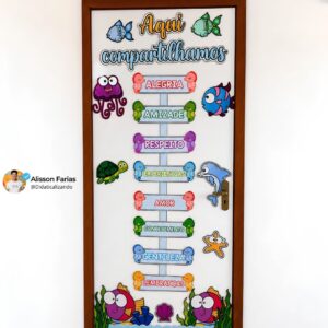 Painel para porta - Bem vindos - Fundo do Mar