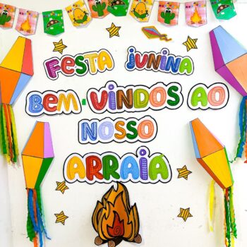Painel festa junina - Bem-vindos ao nosso arraiá