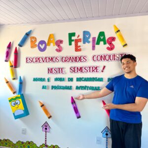 Painel Escolar - Férias - Giz de cera