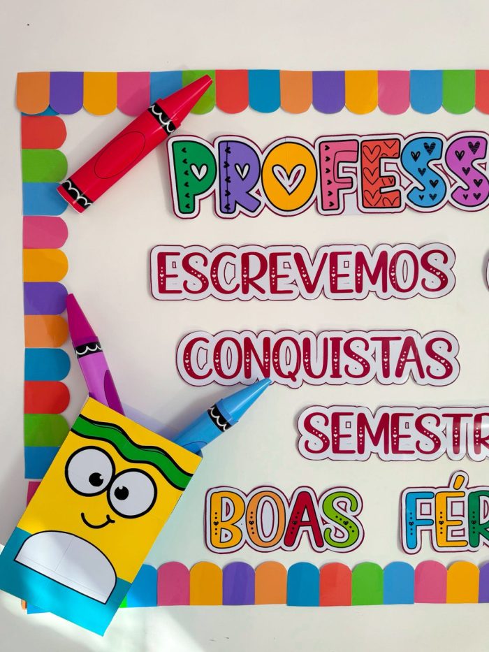Painel de Férias para Professores – Tema Giz de Cera - Imagem 3