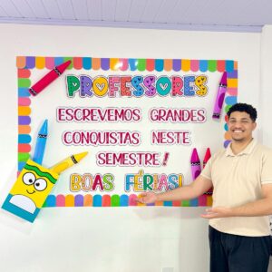 Painel de Férias para Professores – Tema Giz de Cera