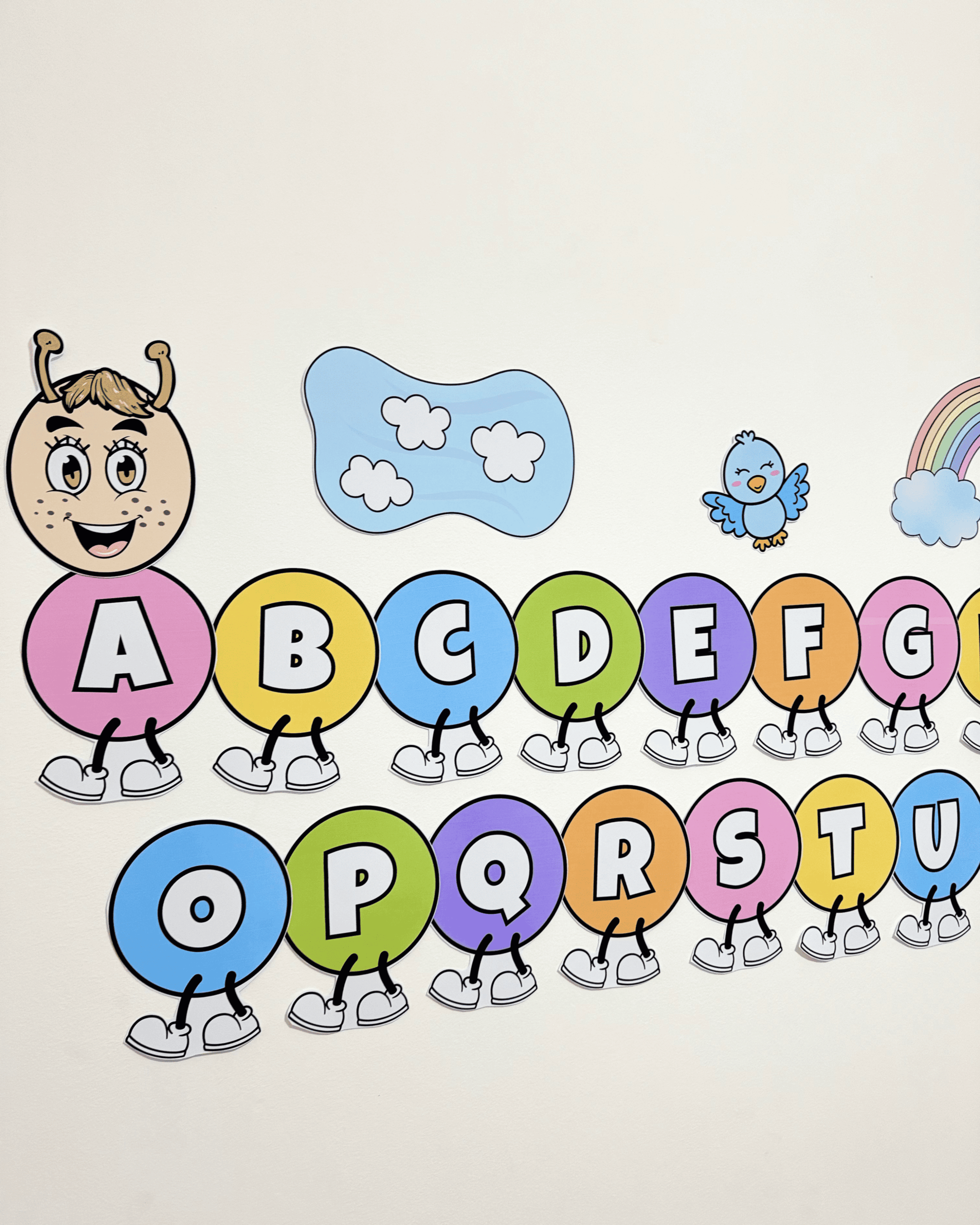 Centopeia do Alfabeto - Cores Pasteis