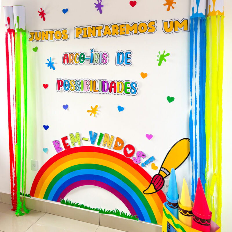 Painel - Volta às aulas - Arco-íris