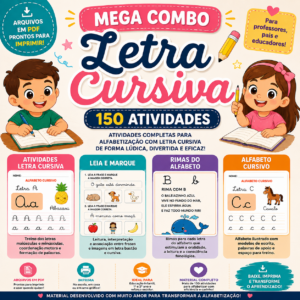 Mega Combo de Letra Cursiva | 150 Atividades